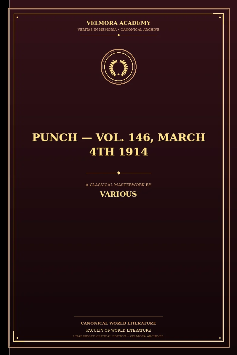 Cover of Punch — Vol. 146, March 4th 1914