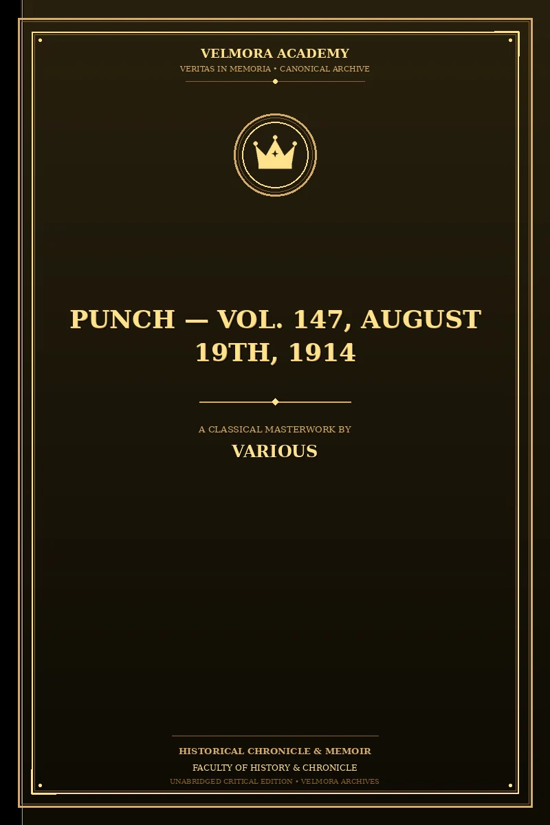 Cover of Punch — Vol. 147, August 19th, 1914