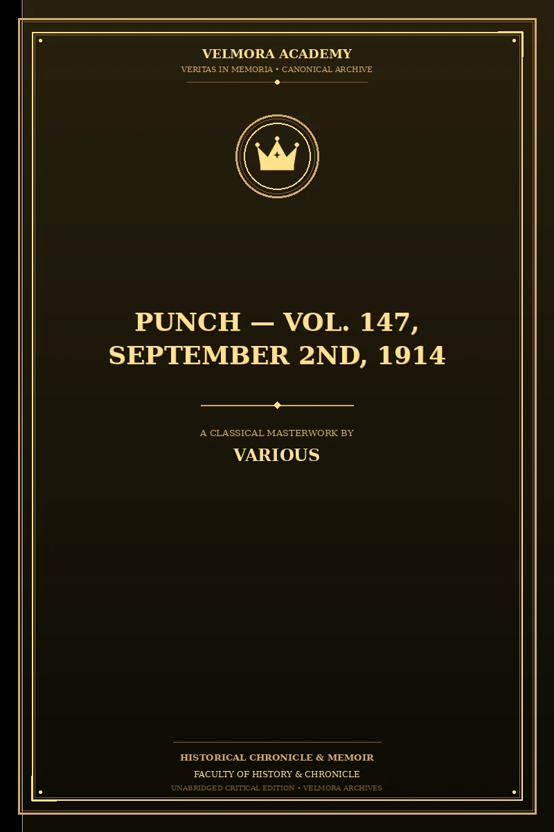 Cover of Punch — Vol. 147, September 2nd, 1914