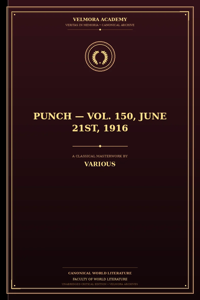 Cover of Punch — Vol. 150, June 21st, 1916