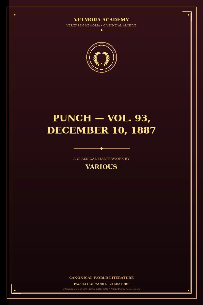 Cover of Punch — Vol. 93, December 10, 1887