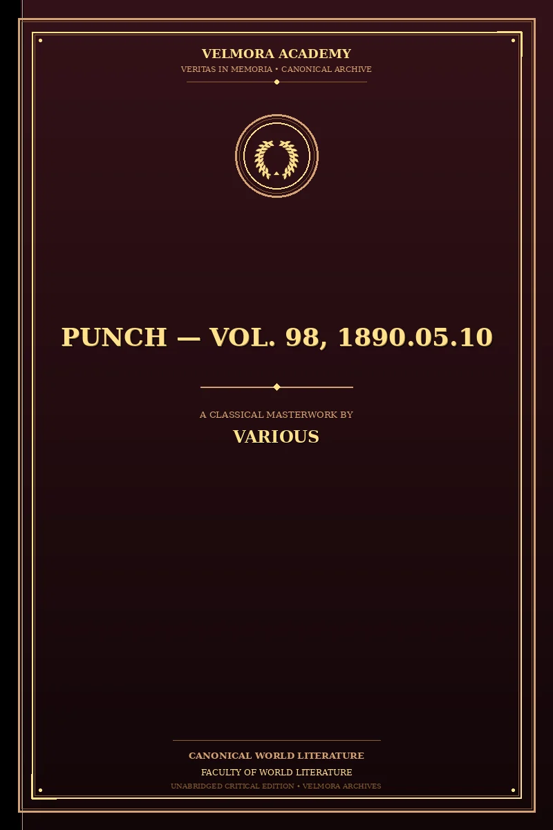 Cover of Punch — Vol. 98, 1890.05.10