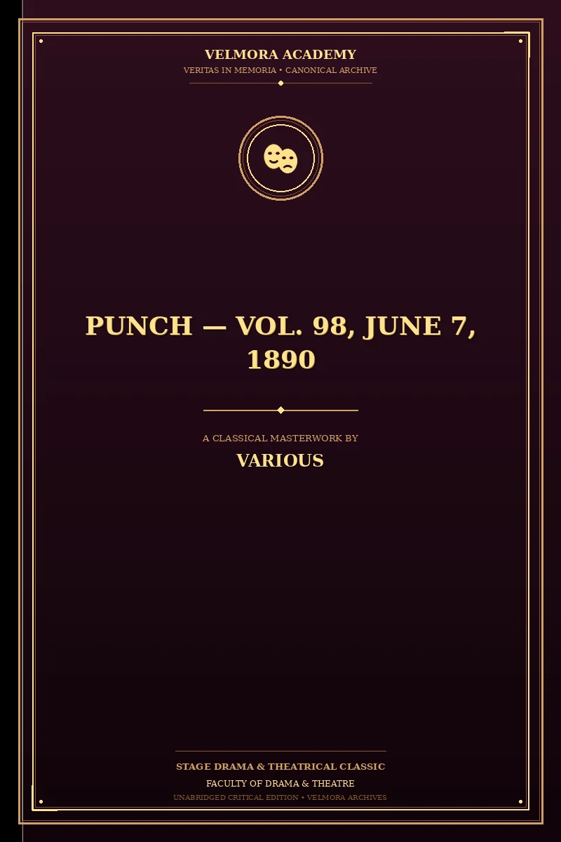 Cover of Punch — Vol. 98, June 7, 1890
