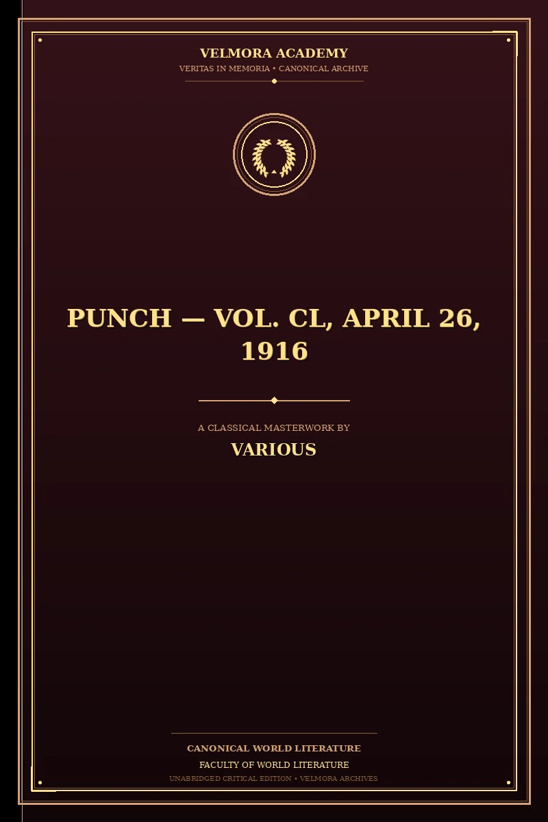 Cover of Punch — Vol. CL, April 26, 1916