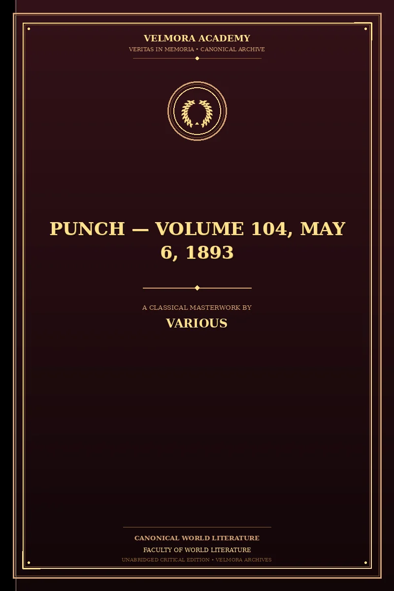 Cover of Punch — Volume 104, May 6, 1893