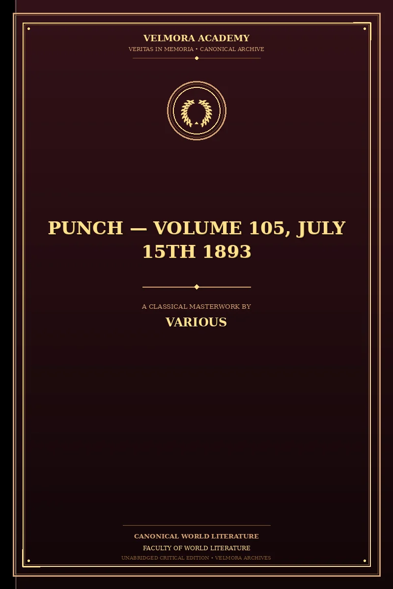 Cover of Punch — Volume 105, July 15th 1893