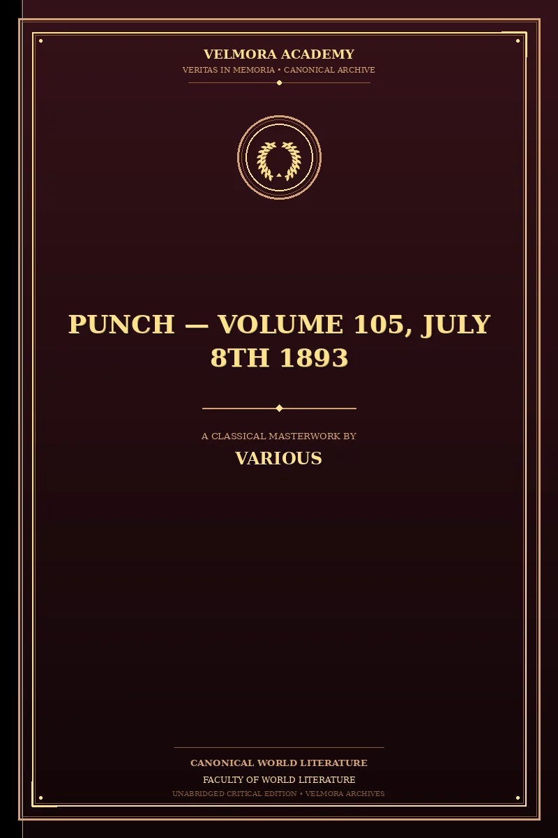 Cover of Punch — Volume 105, July 8th 1893