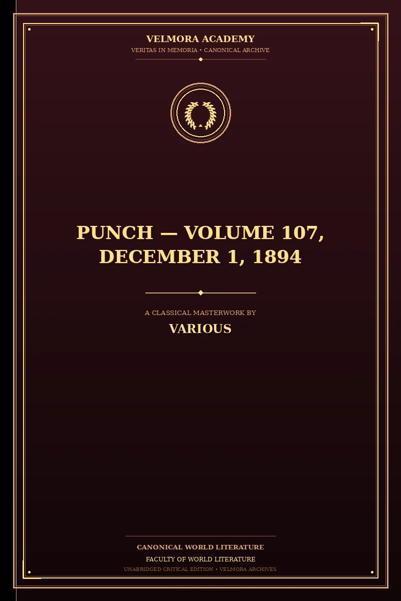 Cover of Punch — Volume 107, December 1, 1894