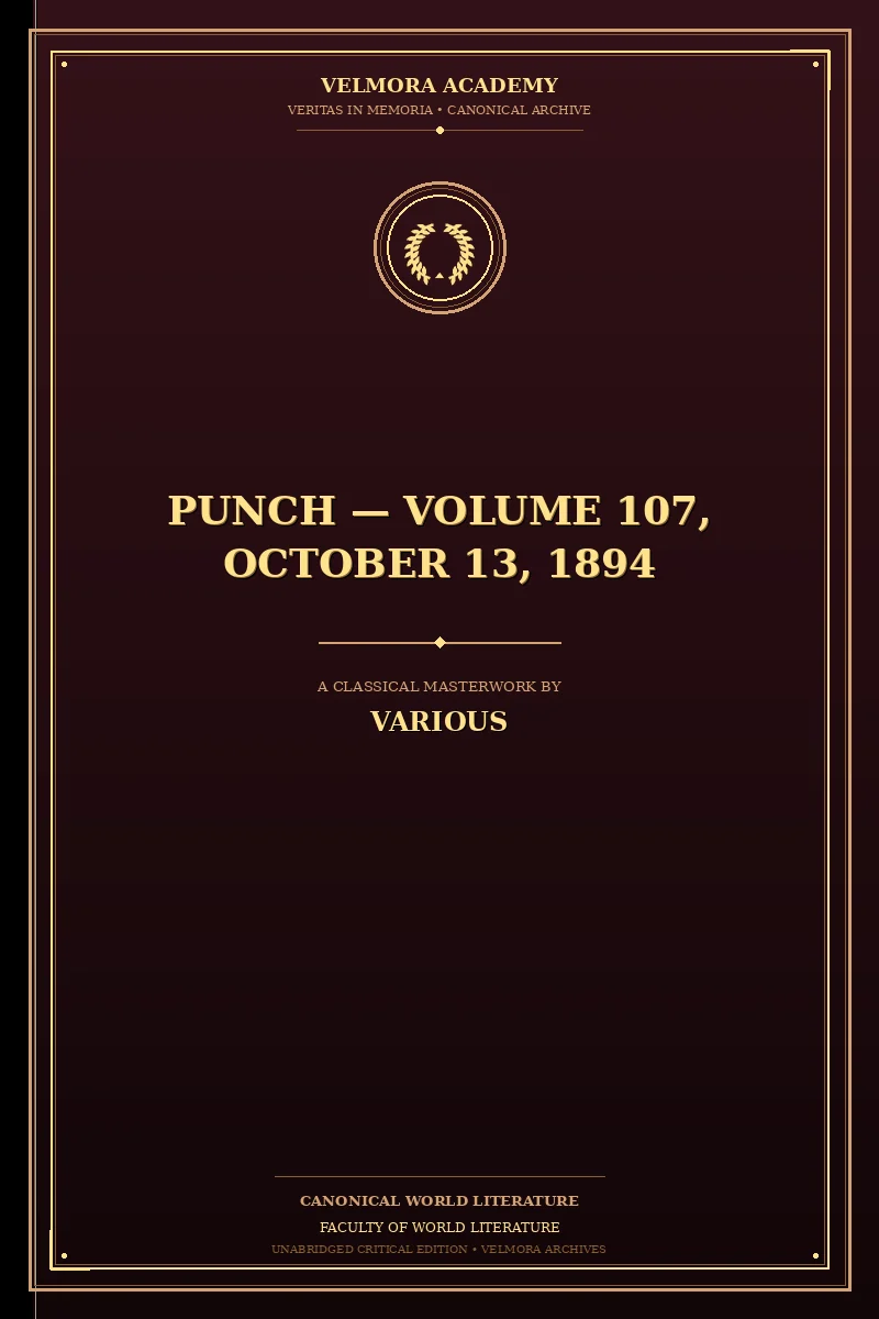 Cover of Punch — Volume 107, October 13, 1894