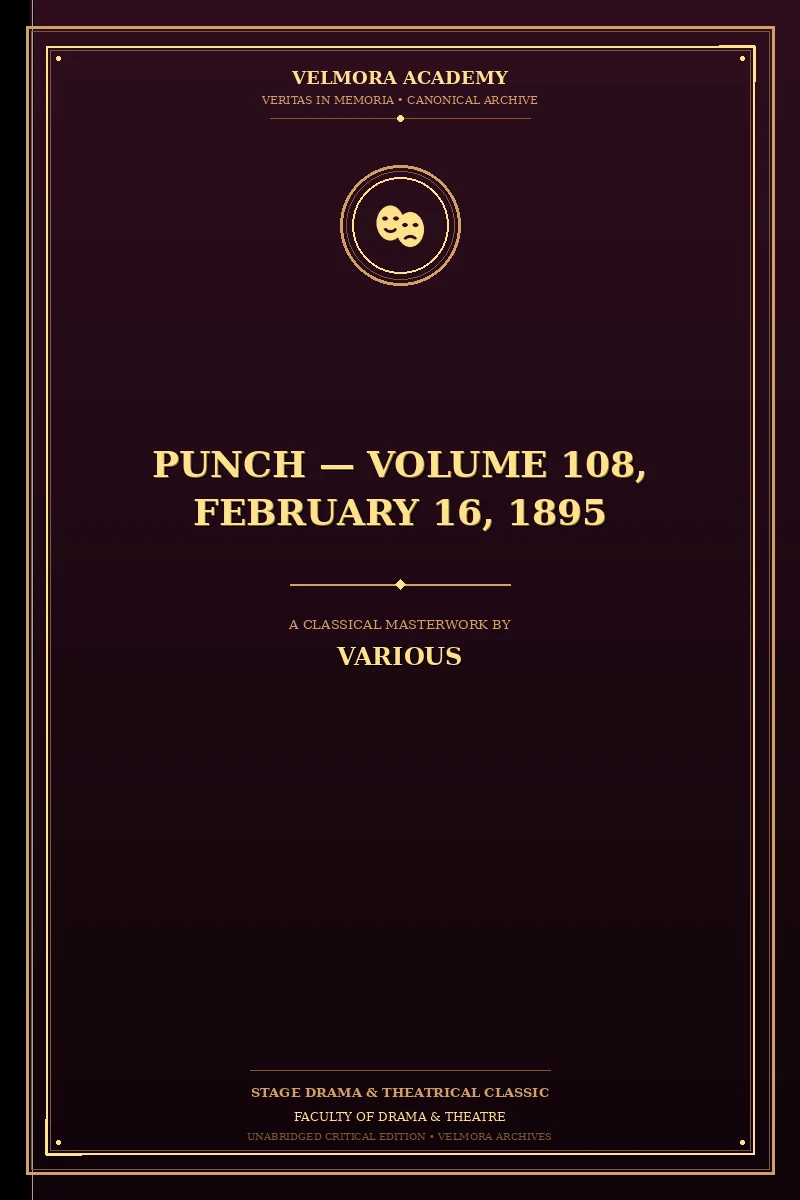 Cover of Punch — Volume 108, February 16, 1895