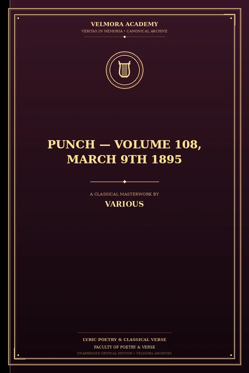 Cover of Punch — Volume 108, March 9th 1895