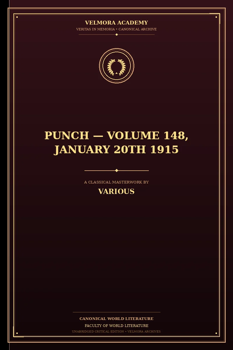 Cover of Punch — Volume 148, January 20th 1915