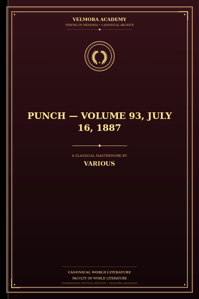 Cover of Punch — Volume 93, July 16, 1887