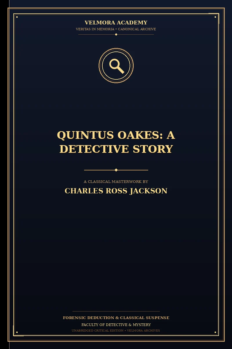 Cover of Quintus Oakes: A Detective Story