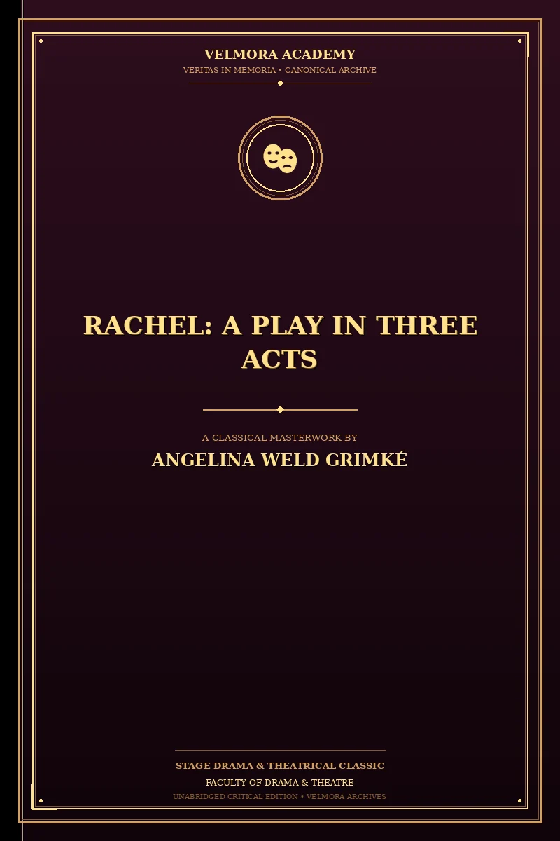 Cover of Rachel: A Play in Three Acts