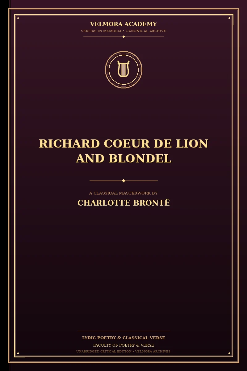 Cover of Richard Coeur de Lion and Blondel