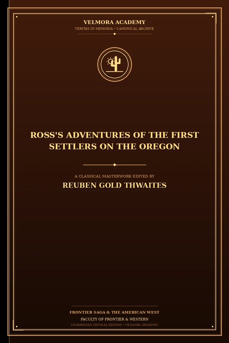 Cover of Ross's Adventures of the first settlers on the Oregon