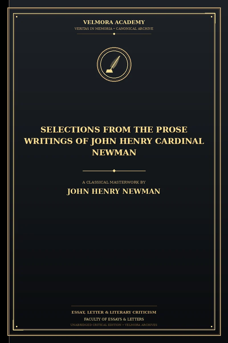 Cover of Selections from the Prose Writings of John Henry Cardinal Newman