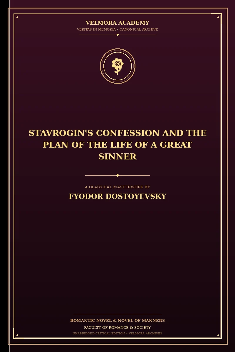 Cover of Stavrogin's Confession and The Plan of The Life of a Great Sinner