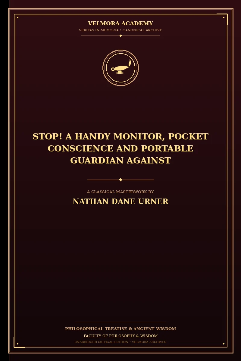 Cover of Stop! A Handy Monitor, Pocket Conscience and Portable Guardian Against