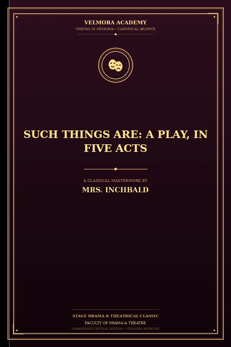 Cover of Such Things Are: A Play, in Five Acts