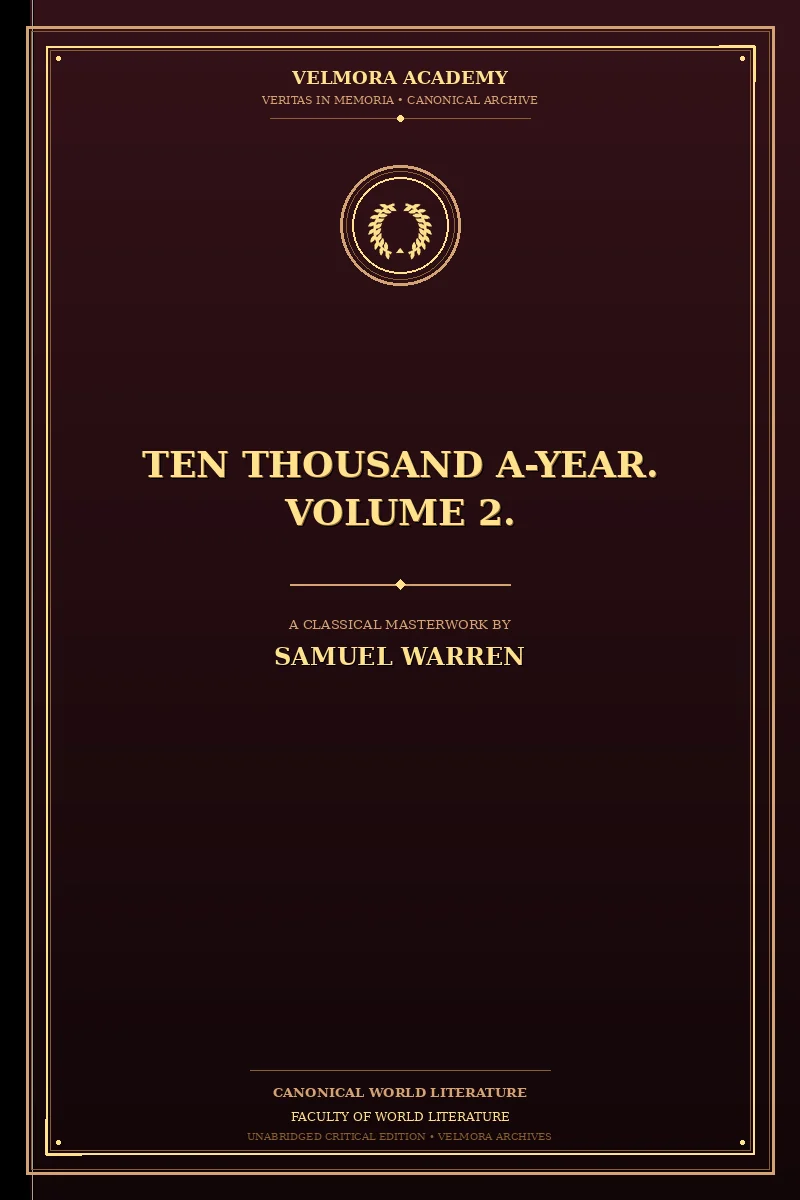 Cover of Ten Thousand a-Year. Volume 2.