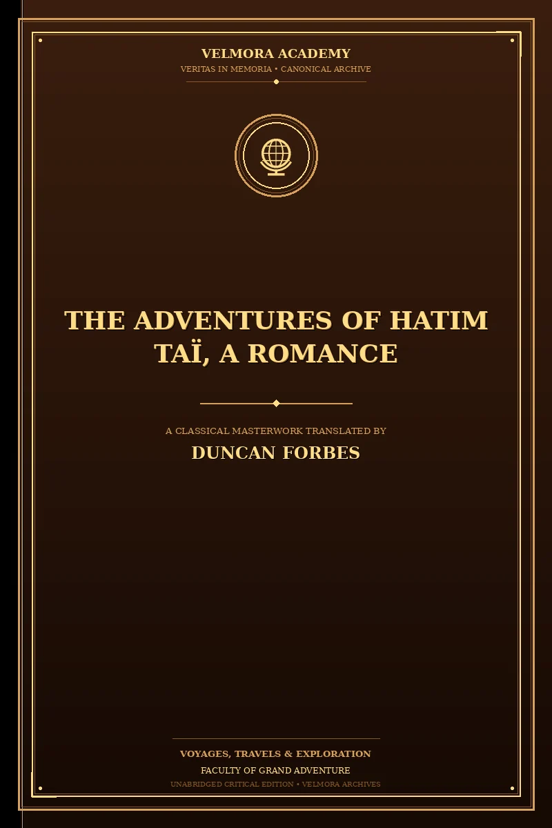 The adventures of Hatim Taï, a romance