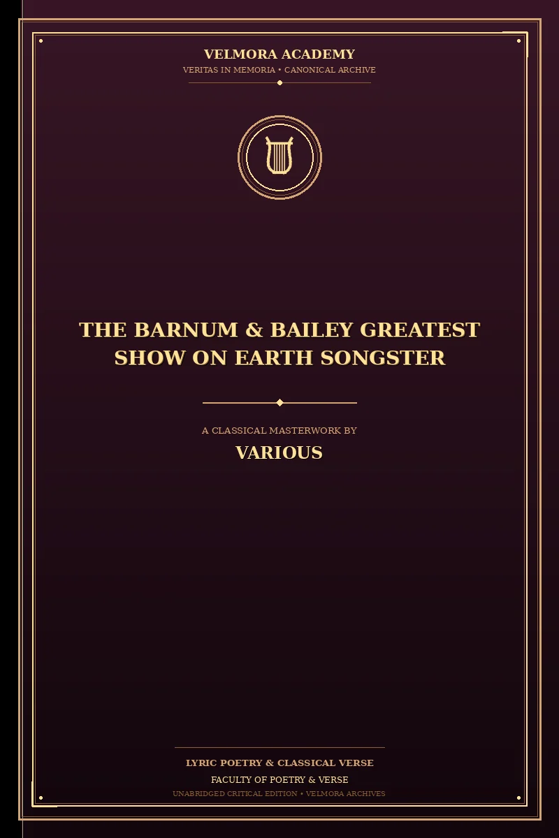 Cover of The Barnum & Bailey Greatest Show on Earth songster