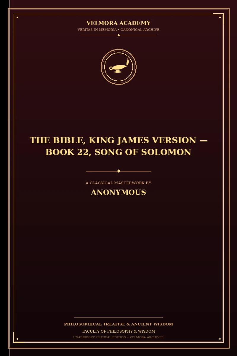 Cover of The Bible, King James Version — Book 22, Song of Solomon