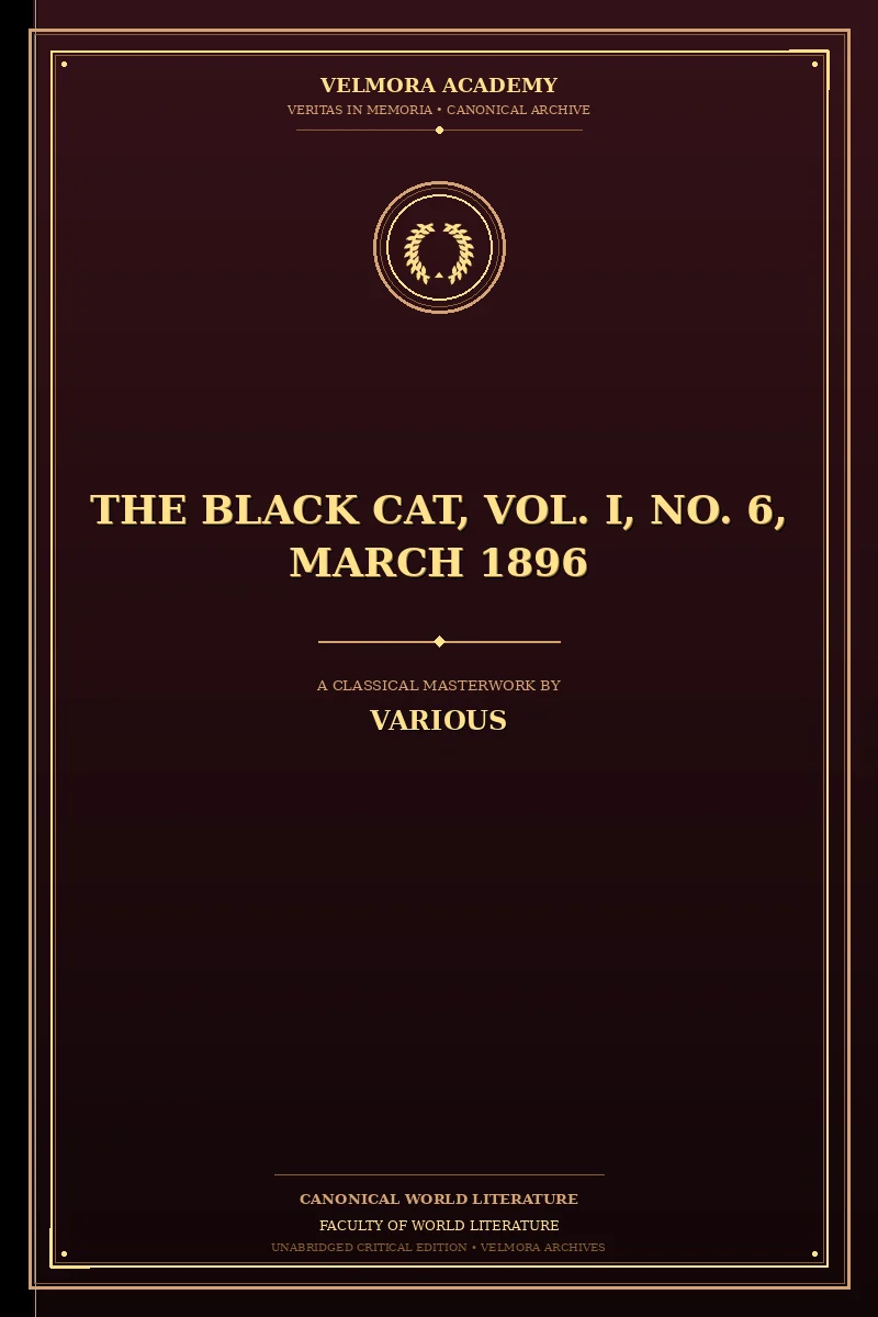 Cover of The black cat, vol. I, no. 6, March 1896