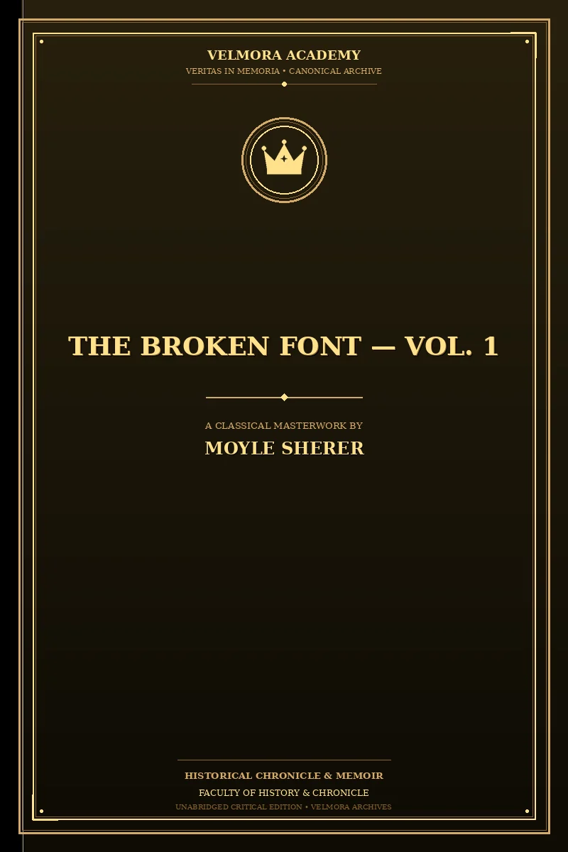 Cover of The Broken Font — Vol. 1
