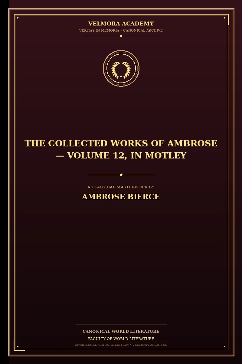 Cover of The Collected Works of Ambrose — Volume 12, In Motley