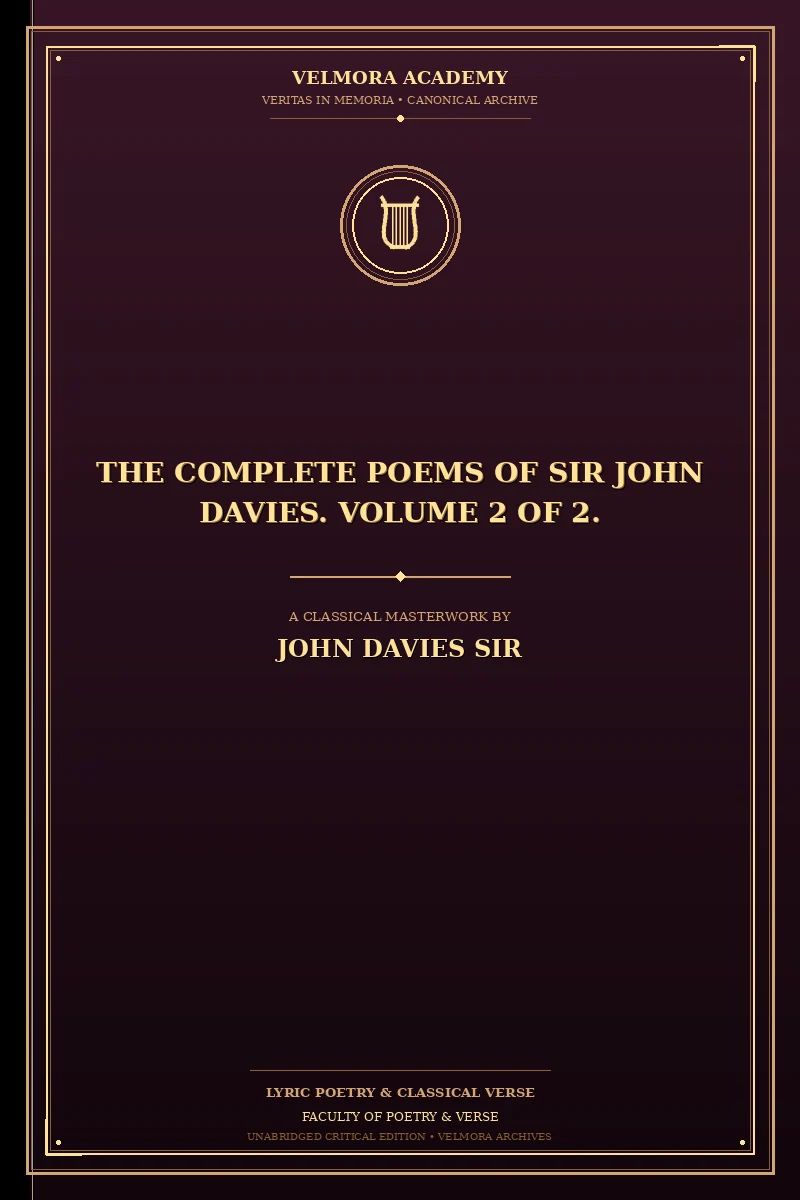 Cover of The Complete Poems of Sir John Davies. Volume 2 of 2.