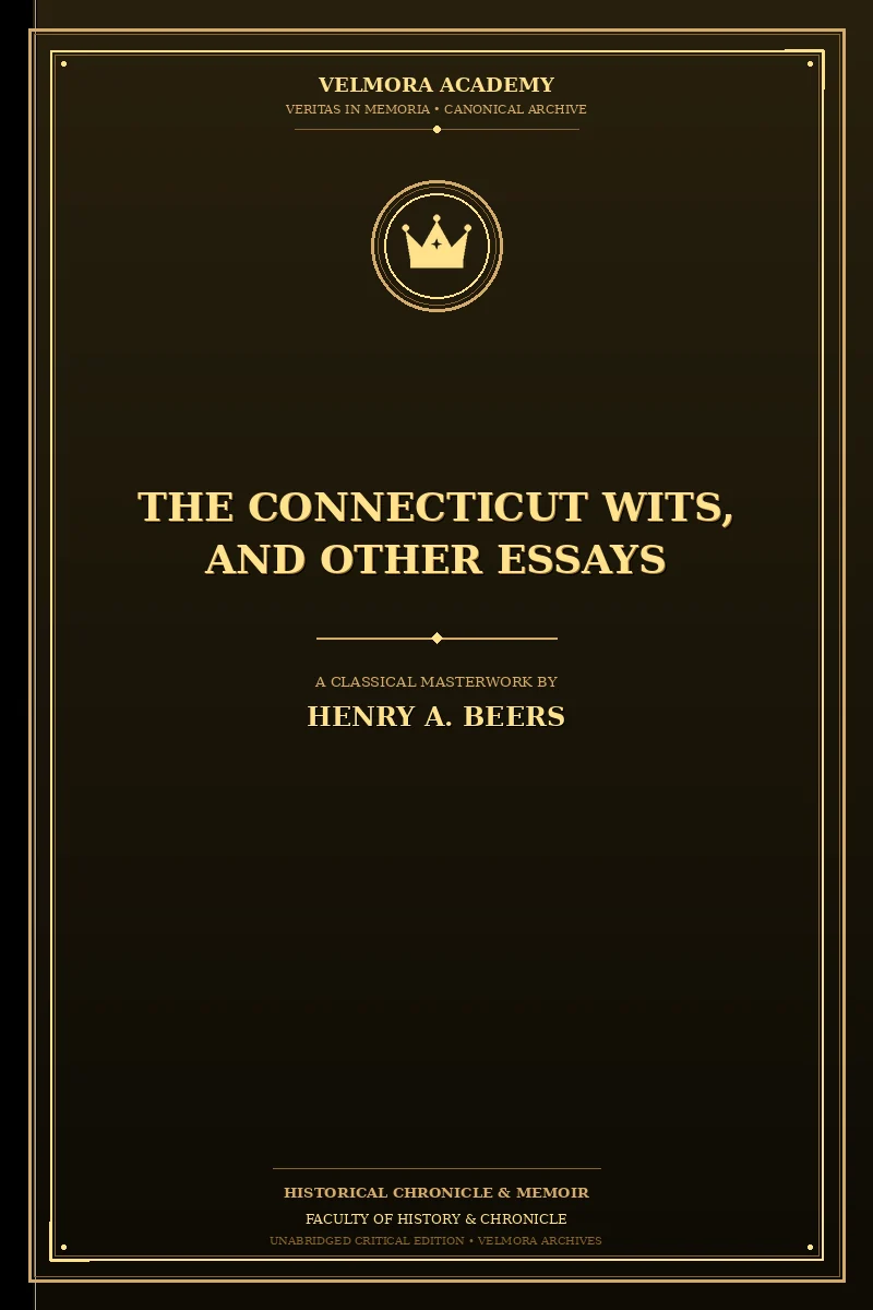 Cover of The Connecticut Wits, and Other Essays