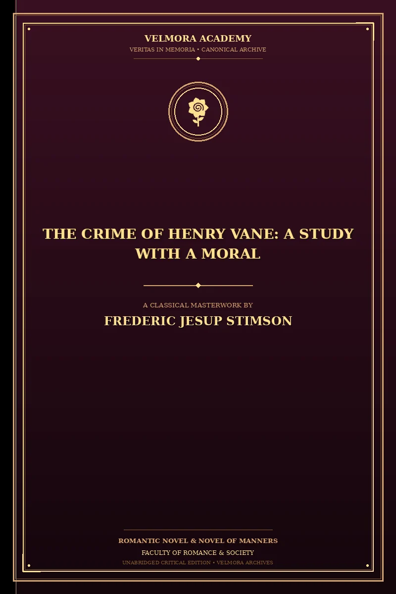 Cover of The Crime of Henry Vane: A Study with a Moral