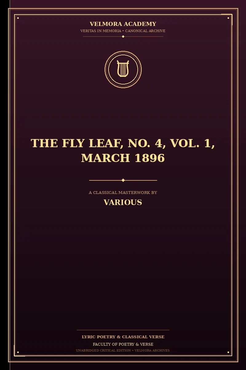 Cover of The Fly Leaf, No. 4, Vol. 1, March 1896