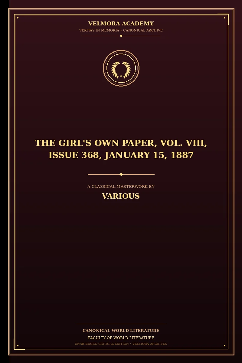 Cover of The Girl's Own Paper, Vol. VIII, Issue 368, January 15, 1887