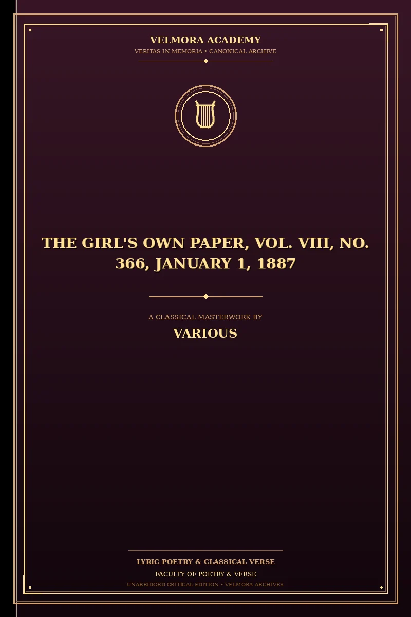Cover of The Girl's Own Paper, Vol. VIII, No. 366, January 1, 1887