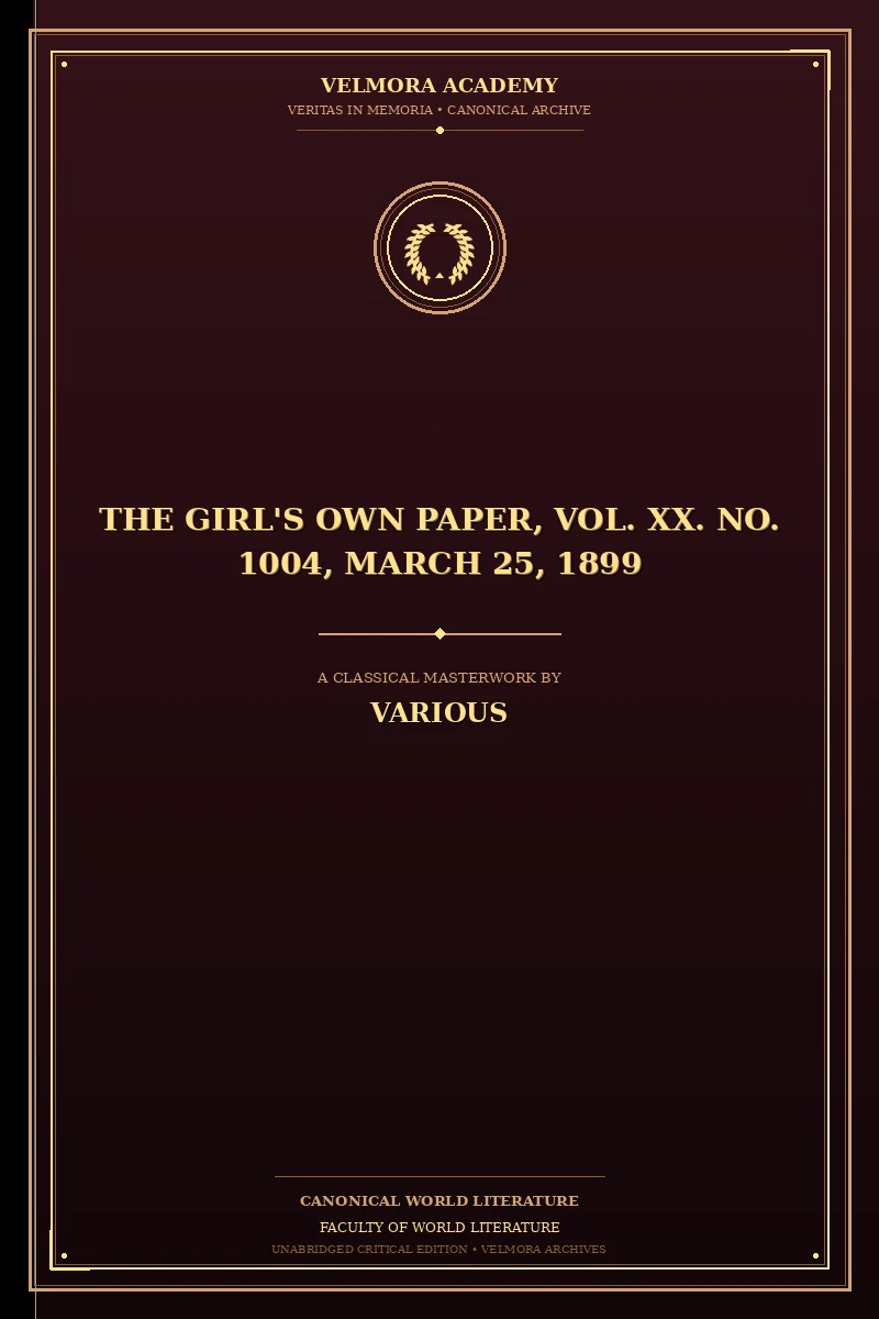Cover of The Girl's Own Paper, Vol. XX. No. 1004, March 25, 1899