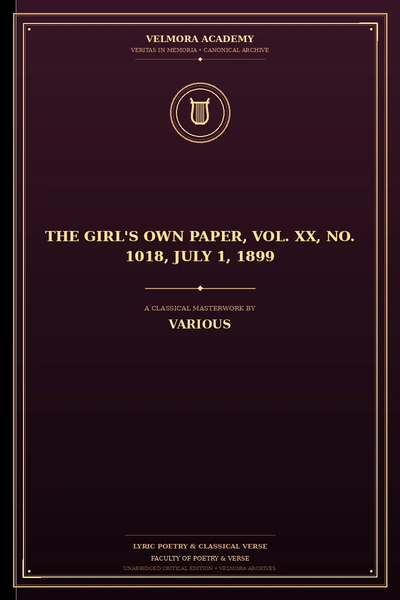 Cover of The Girl's Own Paper, Vol. XX, No. 1018, July 1, 1899