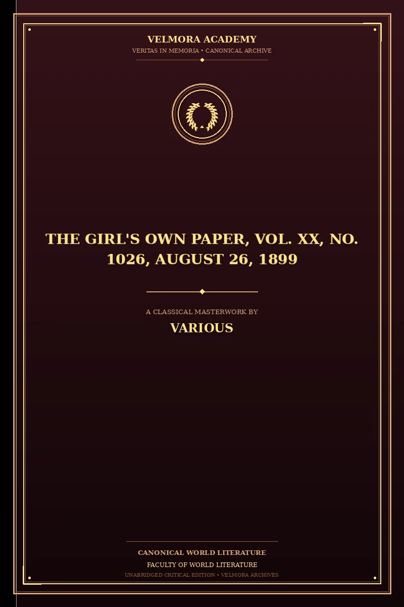 Cover of The Girl's Own Paper, Vol. XX, No. 1026, August 26, 1899