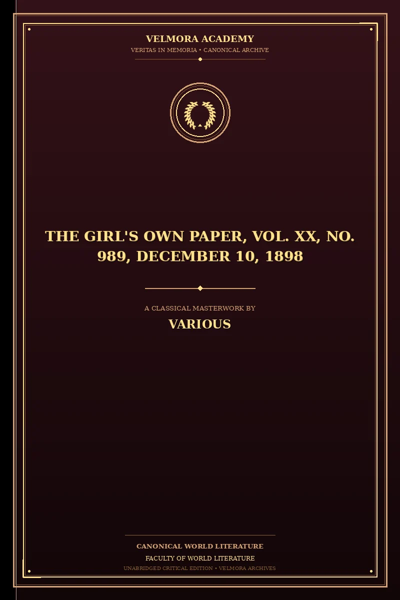 Cover of The Girl's Own Paper, Vol. XX, No. 989, December 10, 1898