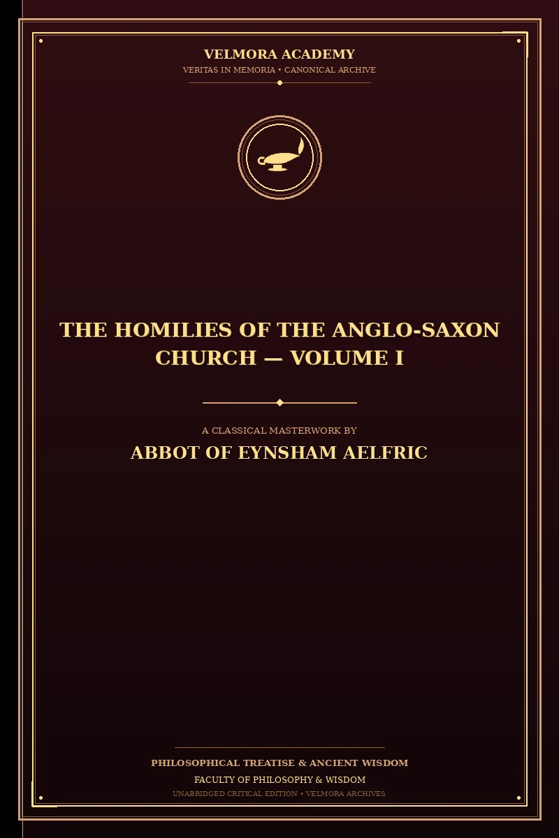 Cover of The Homilies of the Anglo-Saxon Church — Volume I