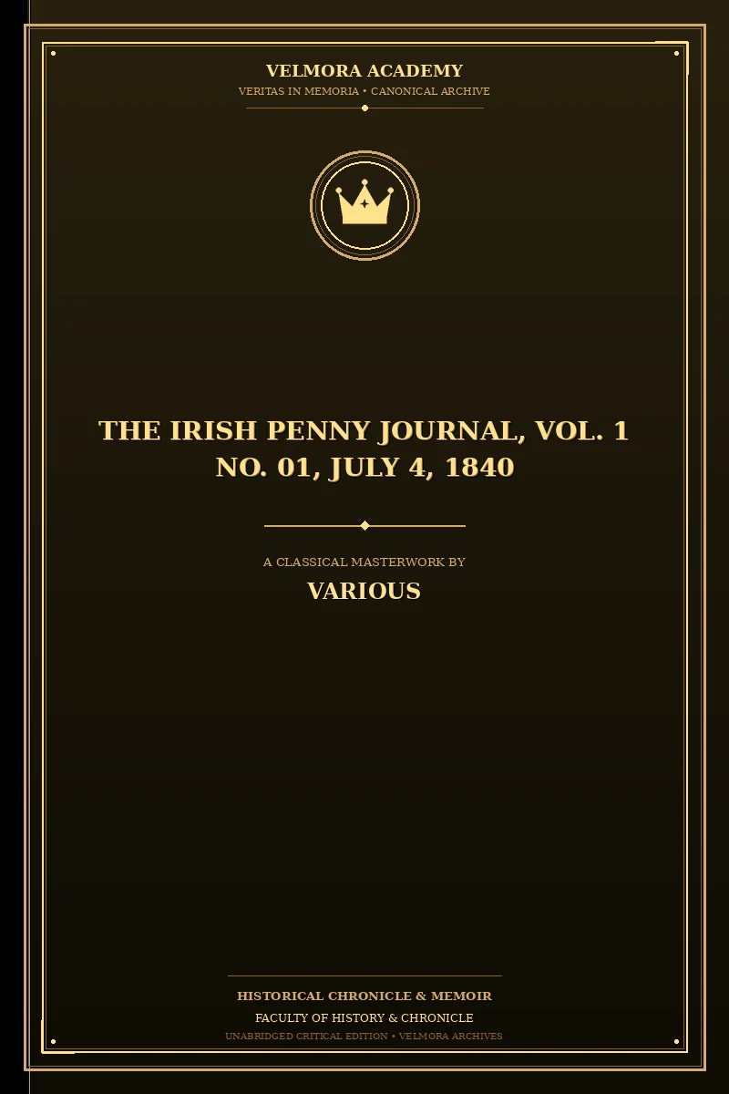 Cover of The Irish Penny Journal, Vol. 1 No. 01, July 4, 1840