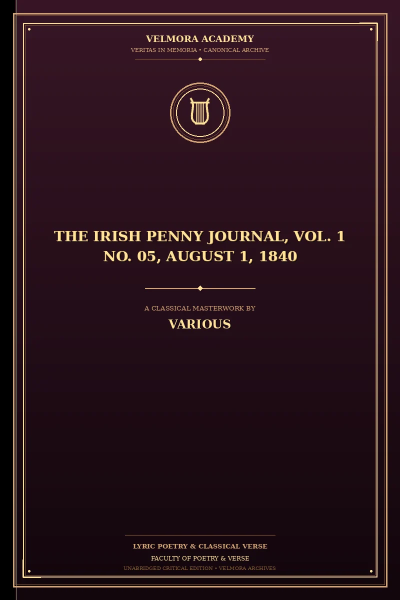Cover of The Irish Penny Journal, Vol. 1 No. 05, August 1, 1840