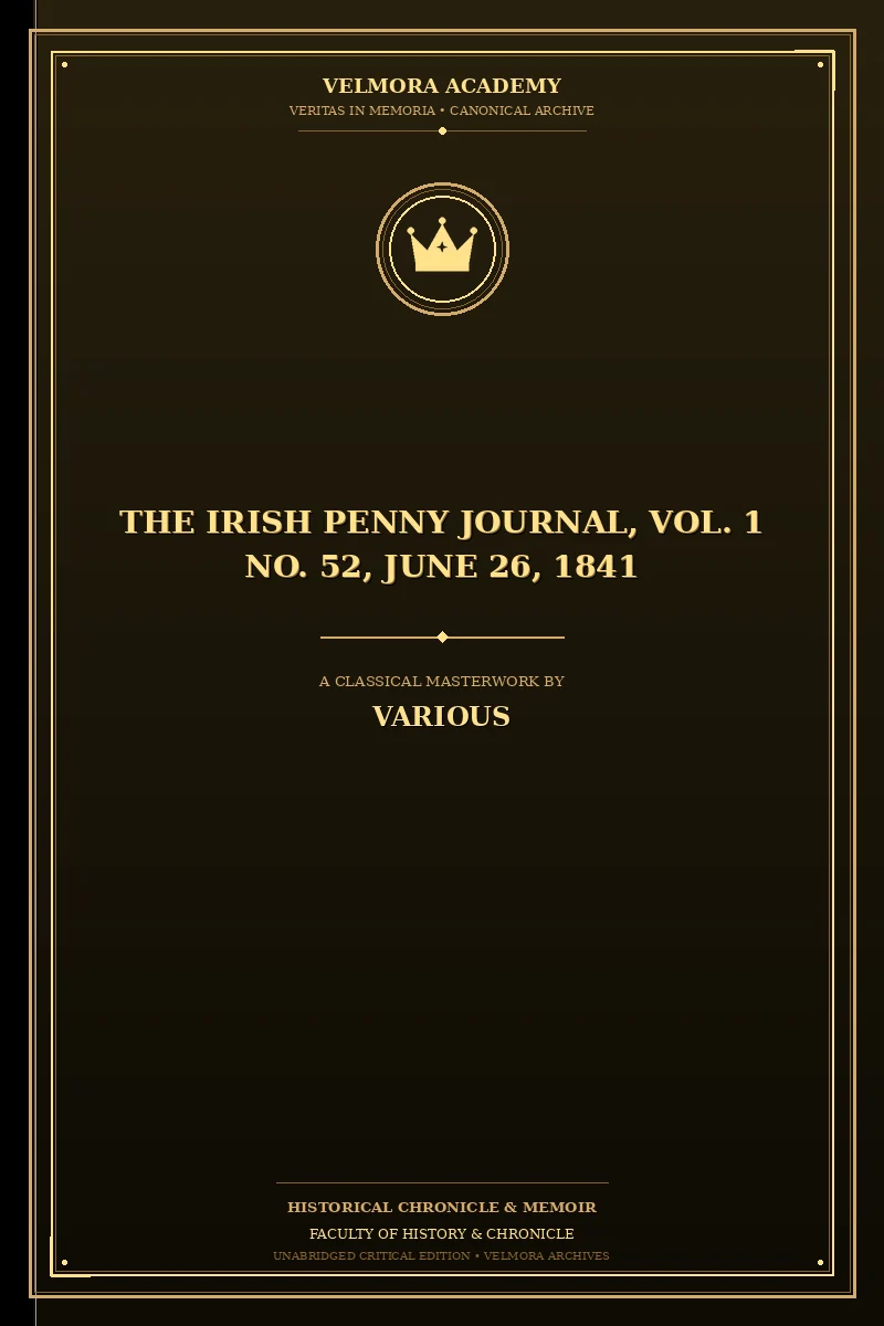 Cover of The Irish Penny Journal, Vol. 1 No. 52, June 26, 1841