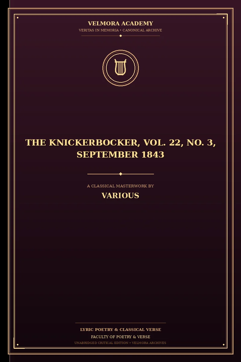 The Knickerbocker, Vol. 22, No. 3, September 1843