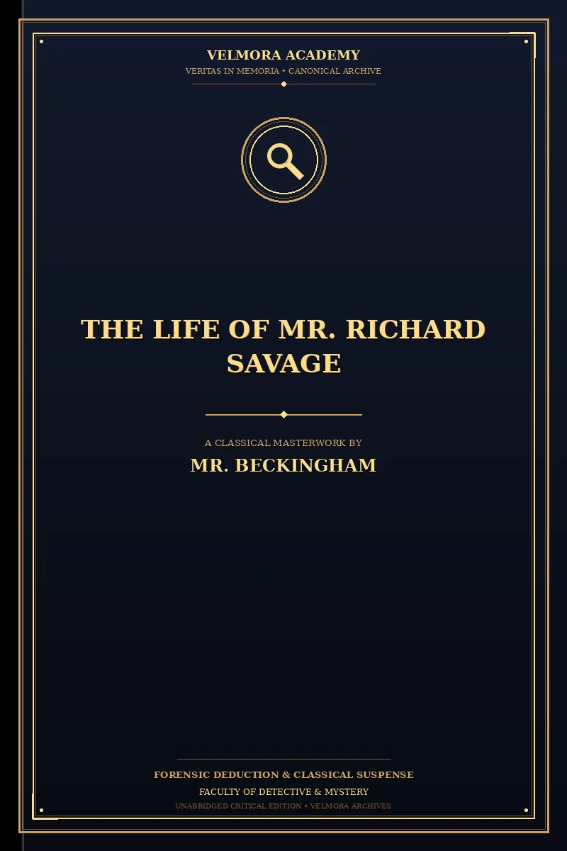 The Life of Mr. Richard Savage