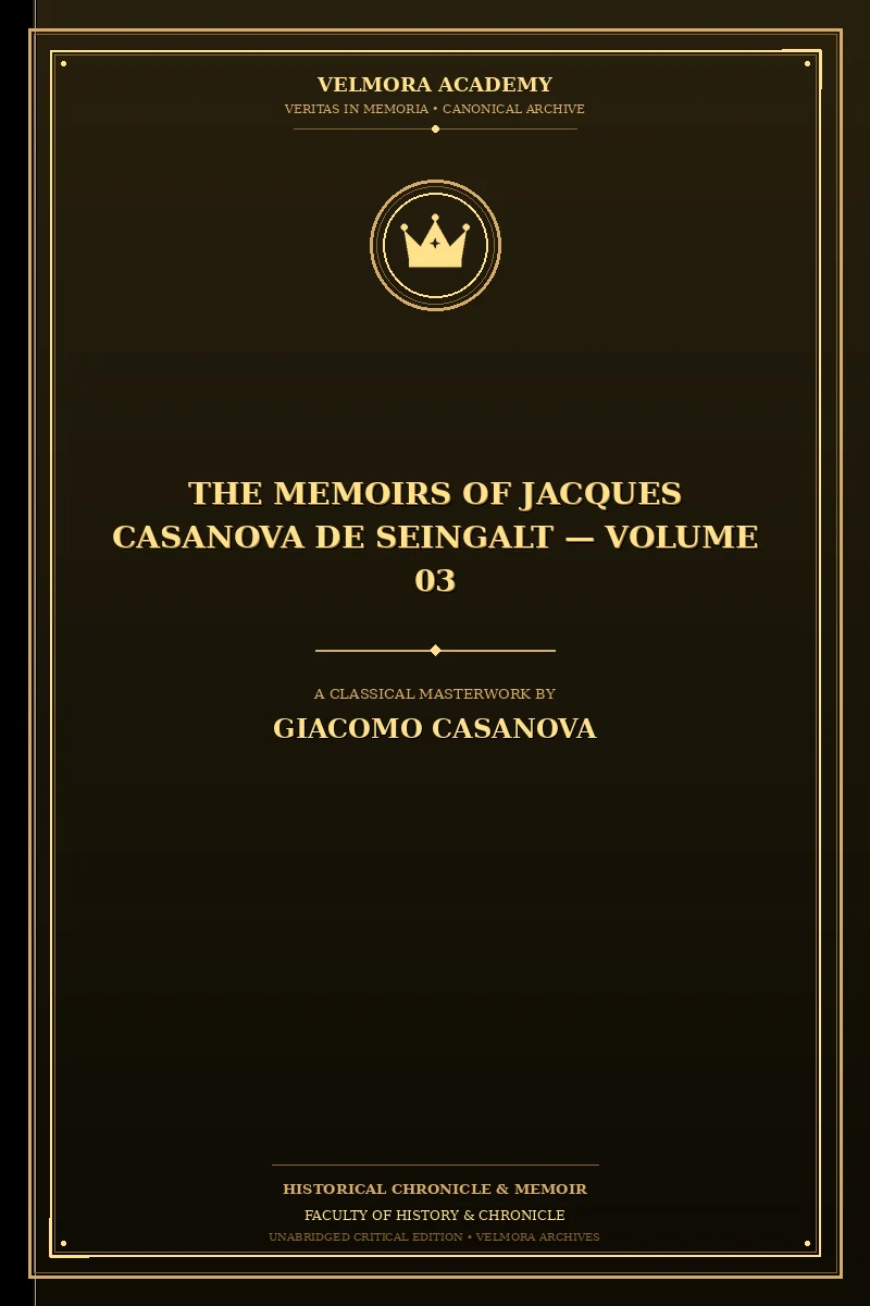 The Memoirs of Jacques Casanova de Seingalt — Volume 03