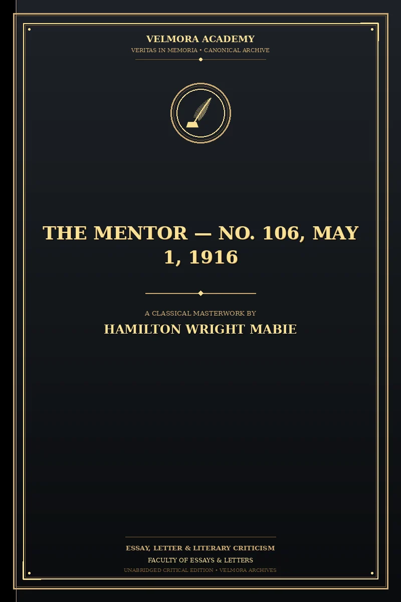 Cover of The Mentor — No. 106, May 1, 1916